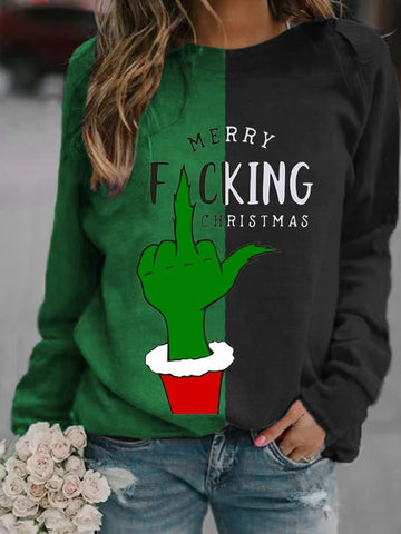 Christmas Casual Print Sweatshirt