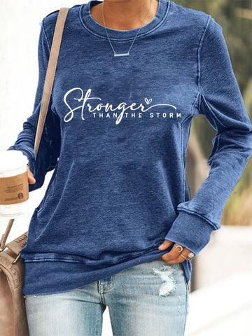 Women's ”Stronger Than The Storm“ Print Sweatshirt