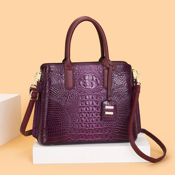 Crocodile Simple Temperament Large Capacity Ladies Handbag