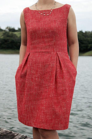 women's loose cotton linen sleeveless vest dress