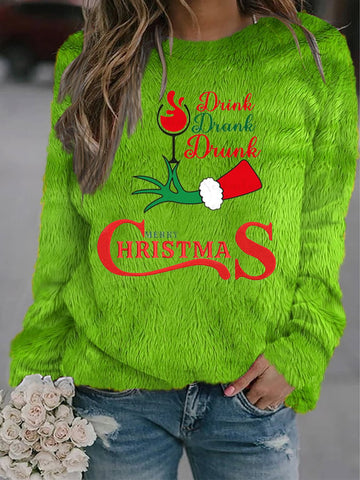 Women's Fun Funny Christmas Print Sweatshirt