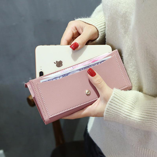 Multifunctional buckle solid color wallet