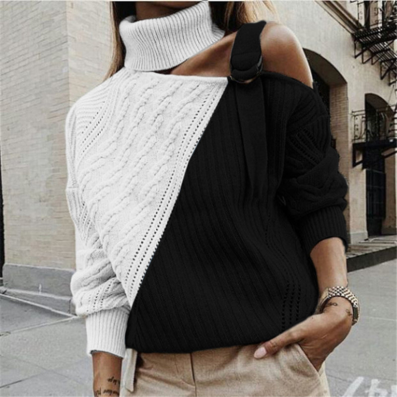 🔥Christmas Sale 🎁🎄-50% OFF-Casual Color Patchwork Sweater