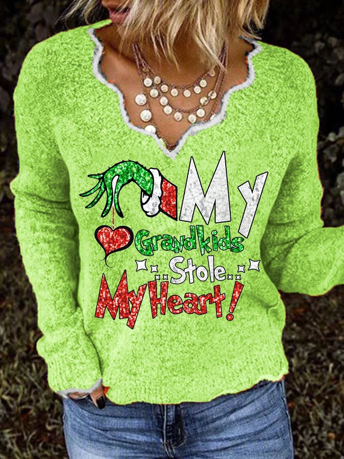 Women' s My Grandkids Stole My Heart Sweater