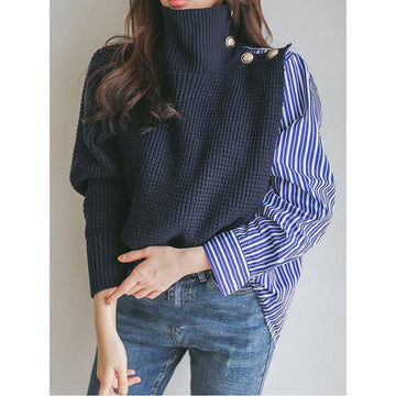 🔥Christmas Sale 🎁🎄-50% OFF-Stylish False Two Pieces Design Sweater Top