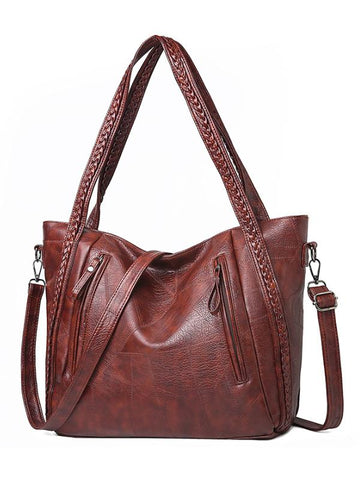 Vintage Braid Accent Multifunctional Tote Bag