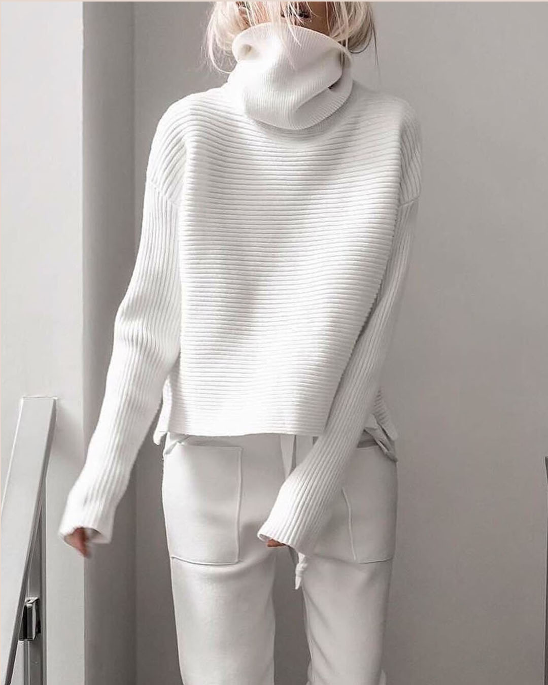 🔥Christmas Sale 🎁🎄-50% OFF-Stripe Texture Knitting Turtleneck Casual Tops