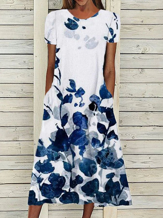 Short Sleeve Casual Print Dress