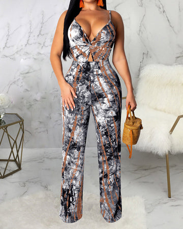 Ladies' Suspender V-neck Jumpsuit