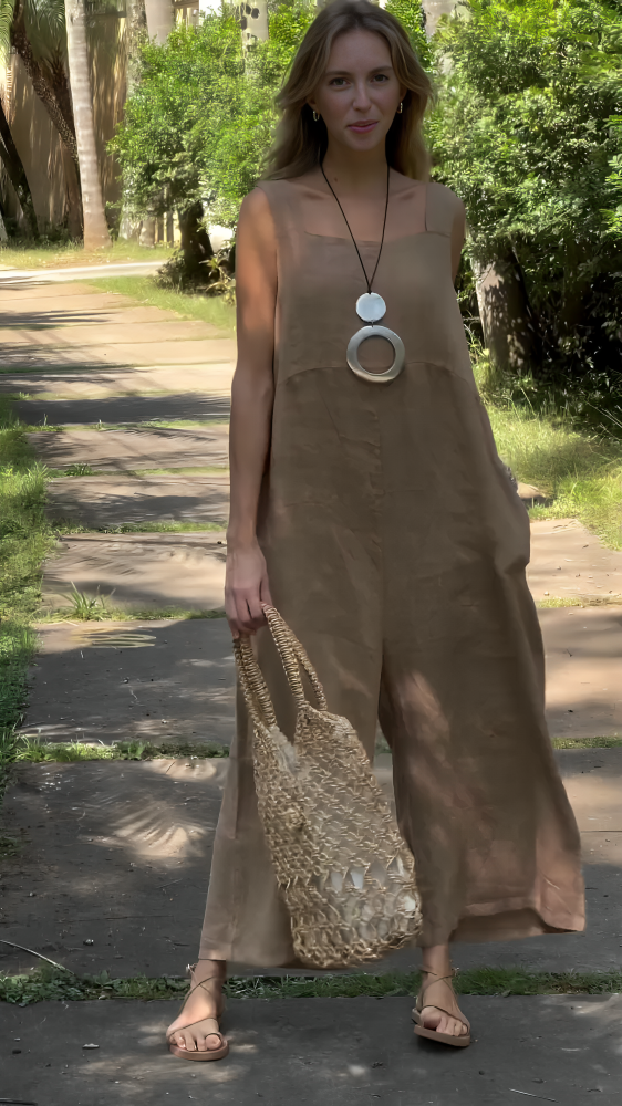 Solid Linen Jumpsuit