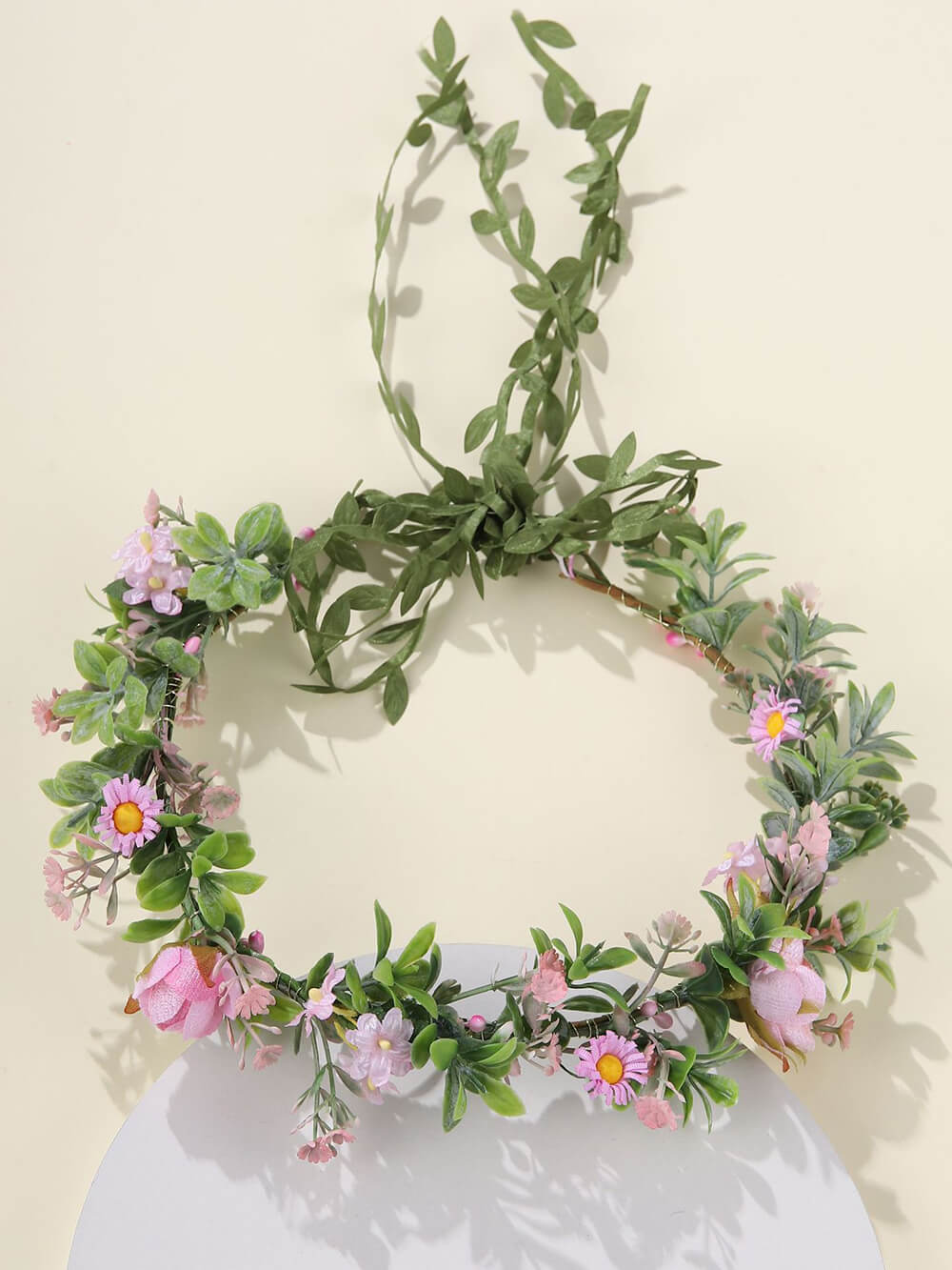 Bridal Flower Crown - Dusty Pink Flowers Mauve Daisy