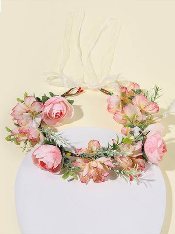 Bridal Flower Crown - Blush Pink Camellias & Roses