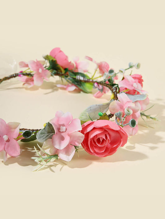 Bridal Flower Crown - Light Pink Jasminum & Blush Roses