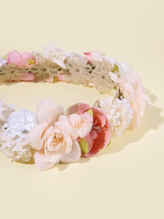 Bridal Flower Crown - Fairy Blush Dusty Pink Roses