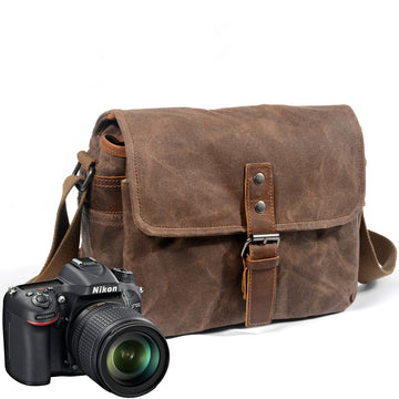 Oil Wax Canvas Camera Bag