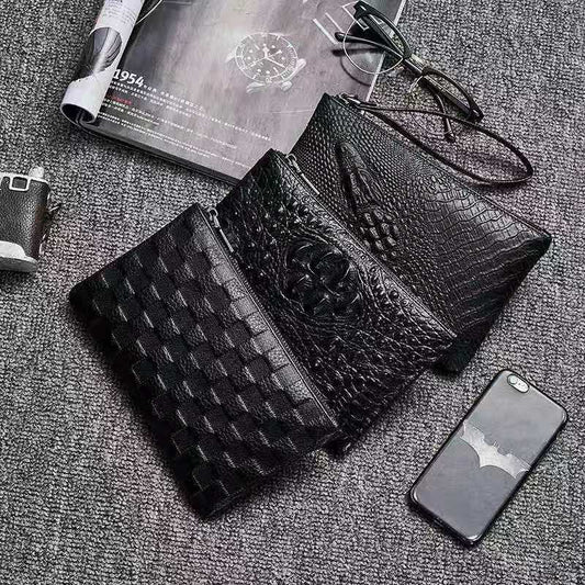 Thin Top Leather Men's Crocodile Leather Wallet Bag