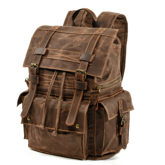 Retro Backpack Leather Mountaineering Bag