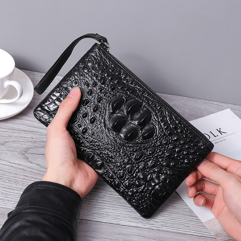 Thin Top Leather Men's Crocodile Leather Wallet Bag