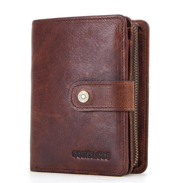 Anti-Theft RFID Protected Multi-Slot Classic Leather Wallet