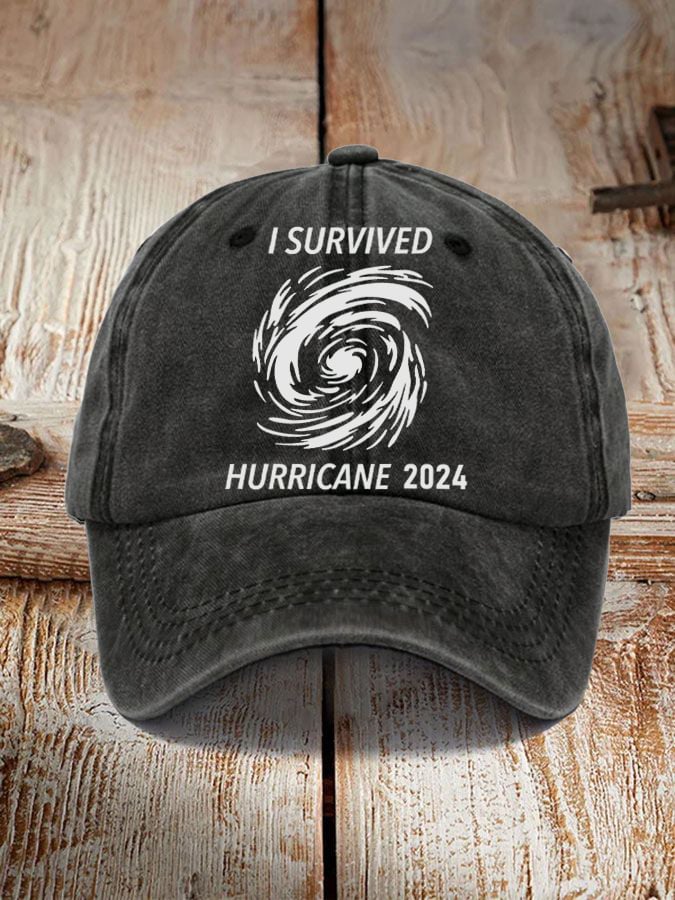 'I Survived Hurricane 2024' print hat