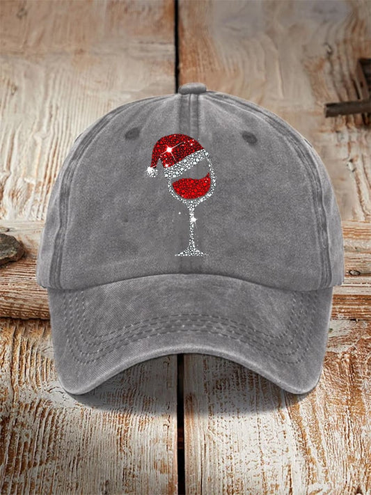 Shiny Christmas Red Wine Glass Hat