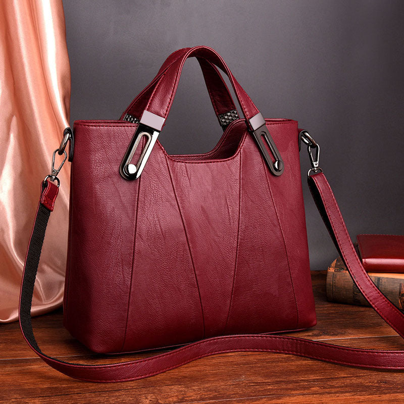 Soft Leather Large Shoulder Crossbody Tote