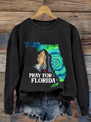 Women's Pray For Florida Printed Sweatshirt