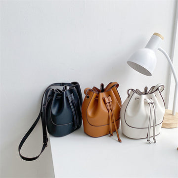 Crossbody Large Capacity Spliced Bucket Bag