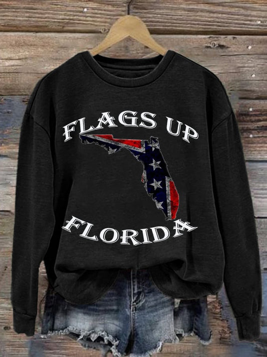 Women'S Hurricane Helen Florida Flag Print Sweatshirt