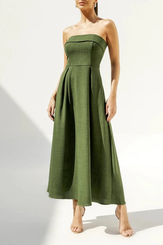 Textured Elegance Midi Wrap Dress