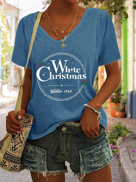 Women's Christmas Print Casual T-Shirt