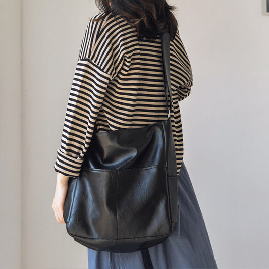 Soft Leather Crossbody Tote