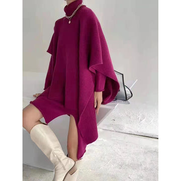 🔥Christmas Sale 🎁🎄-50% OFF-Irregular Special Design Turtleneck Cloak Two Pieces Dress