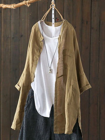 Long Sleeve Linen Shirts & Tops