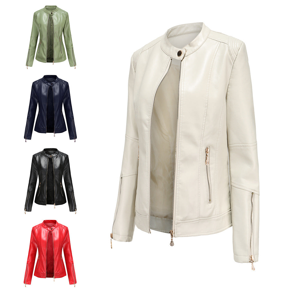 Fashion women's leather PU jacket