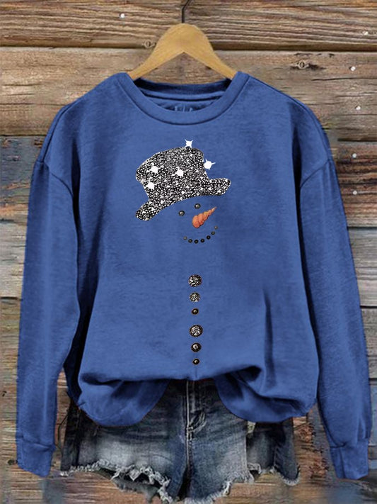 Women's Christmas Snowman Print Sweatshirt