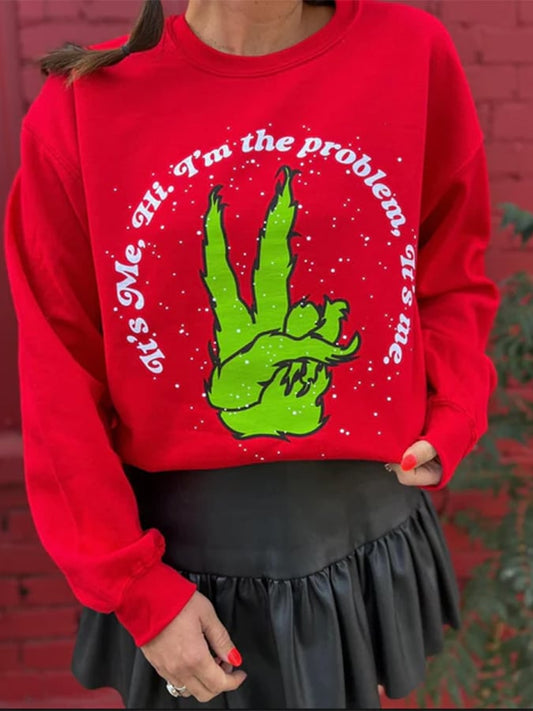 Women's It's Me, Hi, I'm The Problem Christmas Printed Sweatshirt