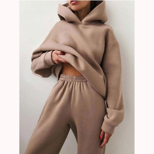 🔥Christmas Sale 🎁🎄-50% OFF-Fashion Casual Hooded Solid Color Two-piece Suit