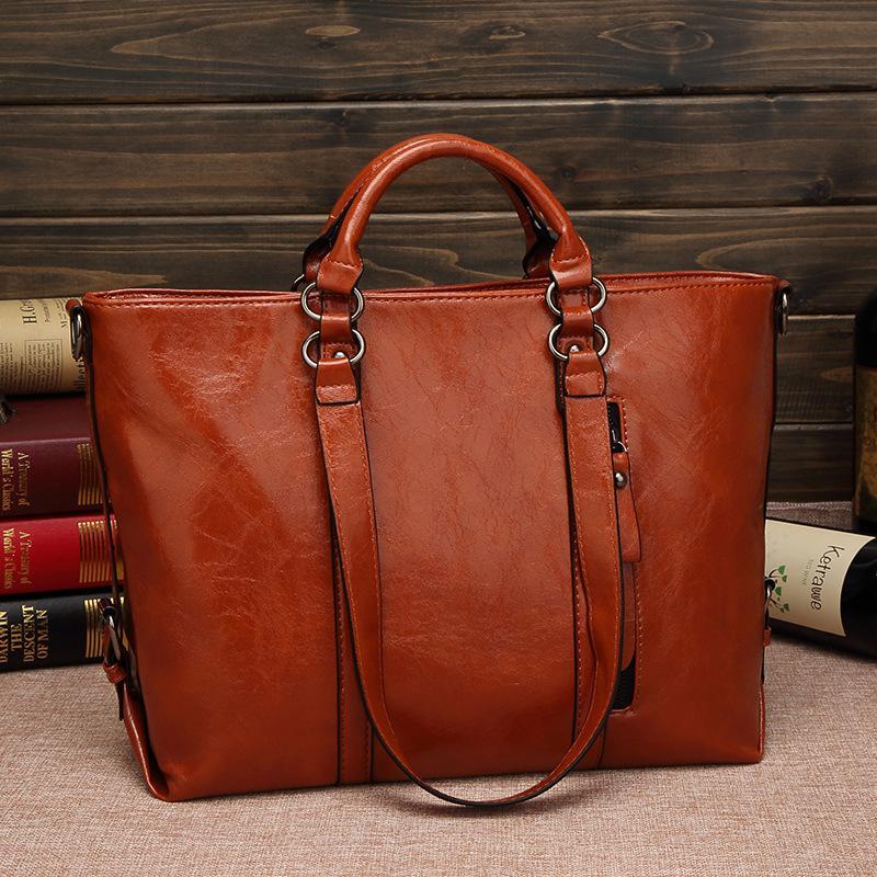 Vintage Oil Wax Locomotive Bag Women's Bag Fashion Ladies Shoulder Bag