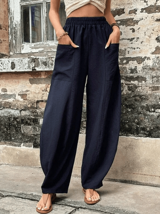 Women'S Casual Solid Color Trousers