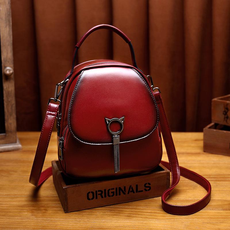 Leather Backpack fashion Mini versatile Backpack