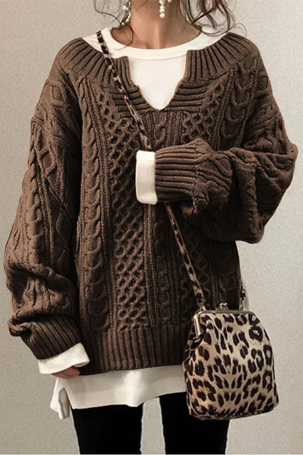 Slouchy Cable Knit Sweater