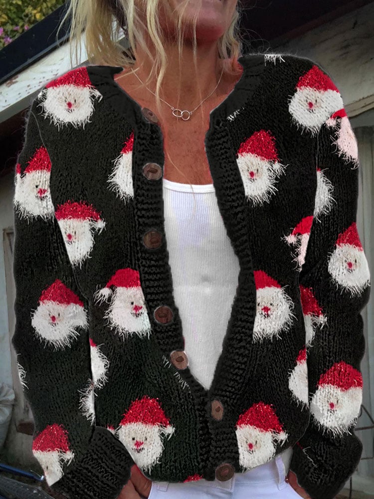 Women's Santa Claus Knitted Cardigan