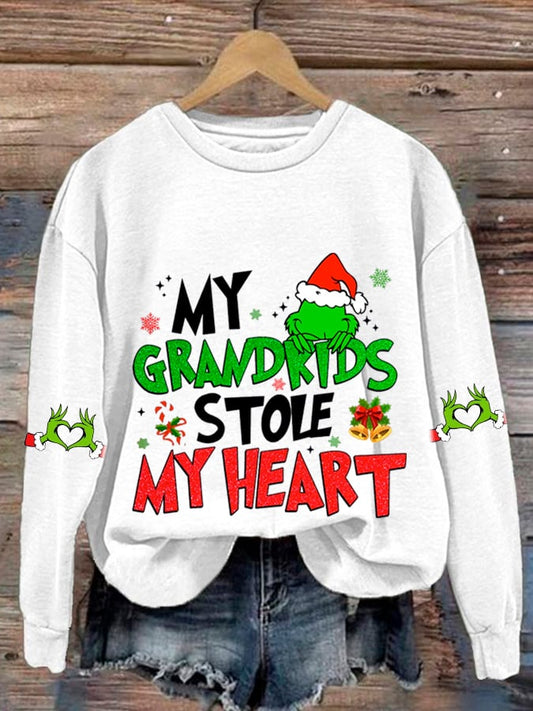 Women'S My Kids Stole My Heart  Print Casual Sweatshirt