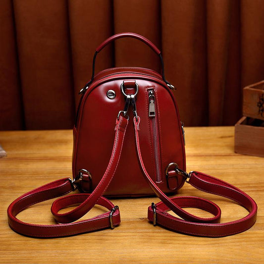 Leather Backpack fashion Mini versatile Backpack