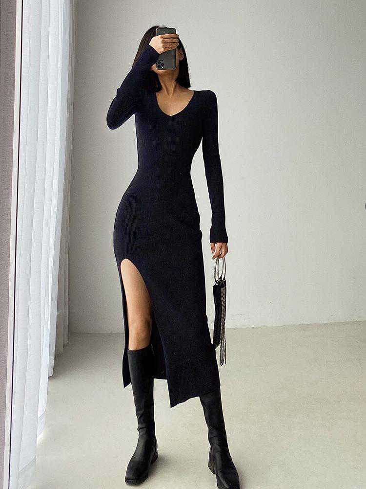 🔥Christmas Sale 🎁🎄-50% OFF-Casual Slim-Fit Kintted Dress