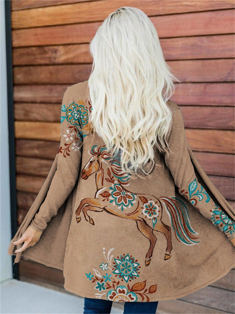 Horse Lover Turquoise Floral Cardigan