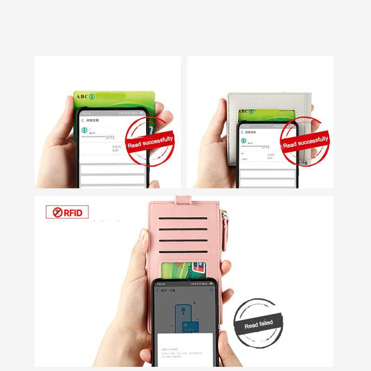 Anti-demagnetization NFC shielding card holder Multi-card position wallet