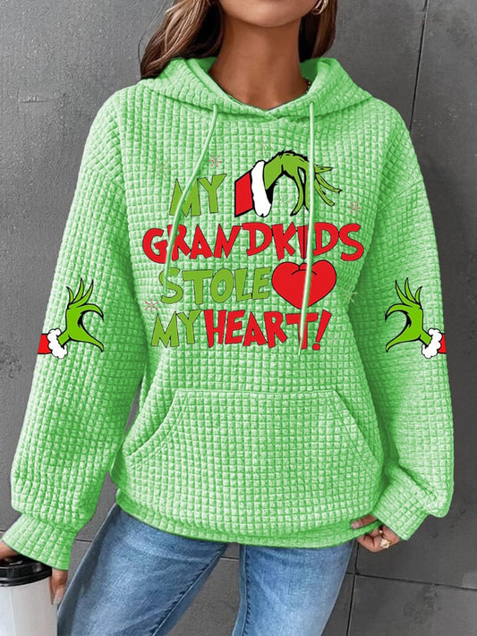 Women's My Grandkids Stole My Heart Print Casual Hoodie