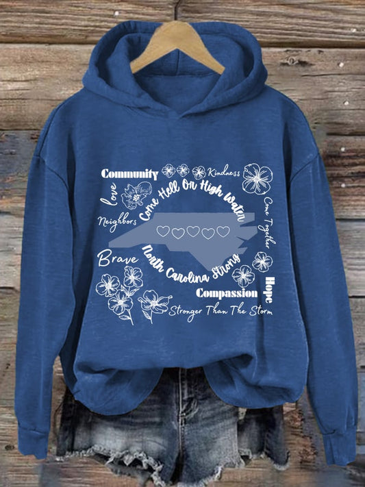 Women's North Carolina Strong Print Casual Sweatshirt